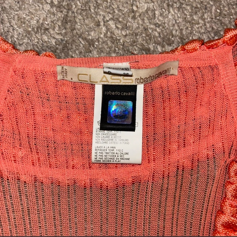 Roberto Cavalli Coral Tank Top with Braided Accents - Picture 2 of 3
